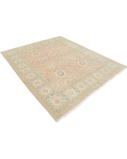 Oushak 6' 10" X 8' 5" Hand Knotted Wool Rug 6' 10" X 8' 5" (208 X 257) / Peach / Wool