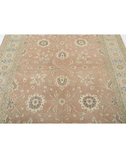 Oushak 6' 10" X 8' 5" Hand Knotted Wool Rug 6' 10" X 8' 5" (208 X 257) / Peach / Wool