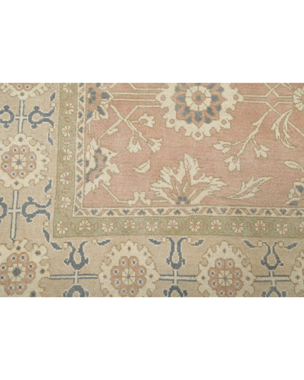 Oushak 6' 10" X 8' 5" Hand Knotted Wool Rug 6' 10" X 8' 5" (208 X 257) / Peach / Wool