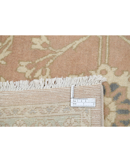 Oushak 6' 10" X 8' 5" Hand Knotted Wool Rug 6' 10" X 8' 5" (208 X 257) / Peach / Wool