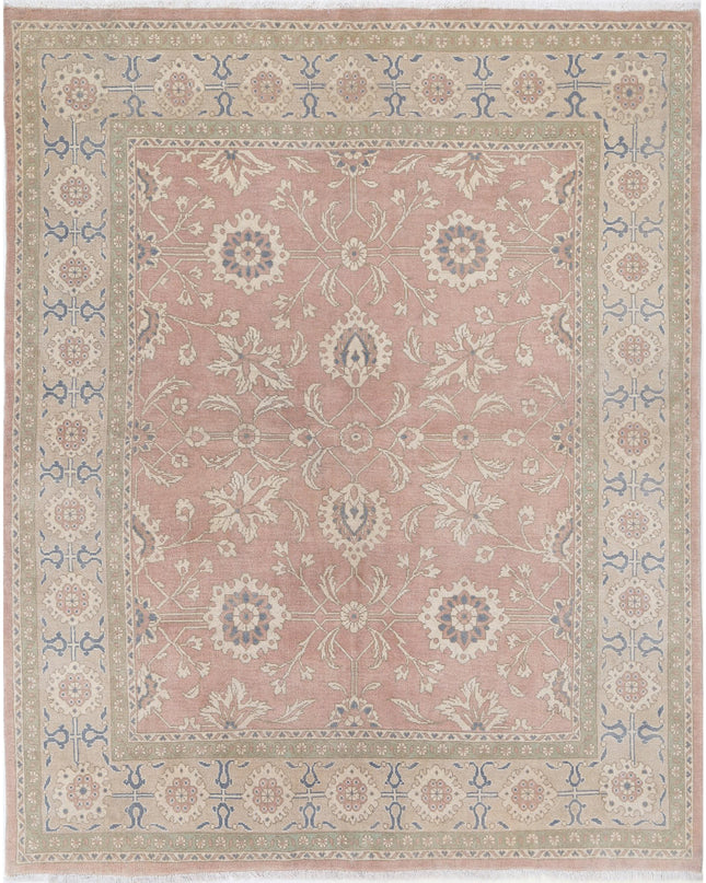 Oushak 6' 10" X 8' 5" Hand Knotted Wool Rug 6' 10" X 8' 5" (208 X 257) / Peach / Wool