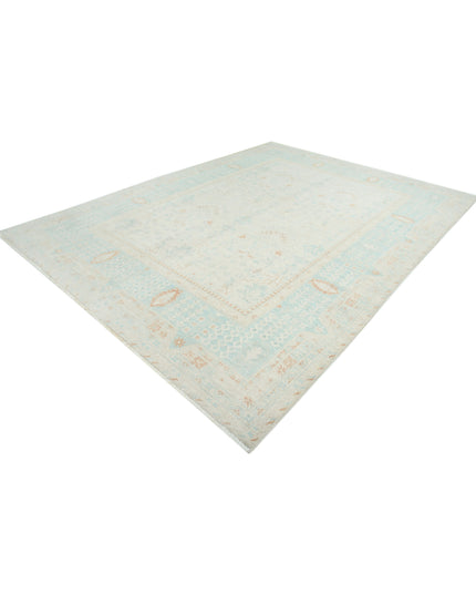 Oushak 9' 1" X 12' 2" Hand Knotted Wool Rug 9' 1" X 12' 2" (277 X 371) / Ivory / Wool
