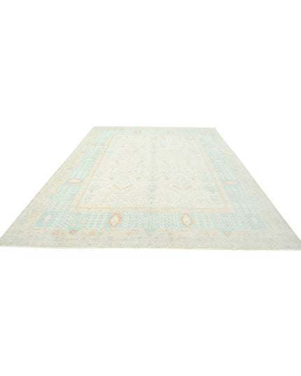 Oushak 9' 1" X 12' 2" Hand Knotted Wool Rug 9' 1" X 12' 2" (277 X 371) / Ivory / Wool