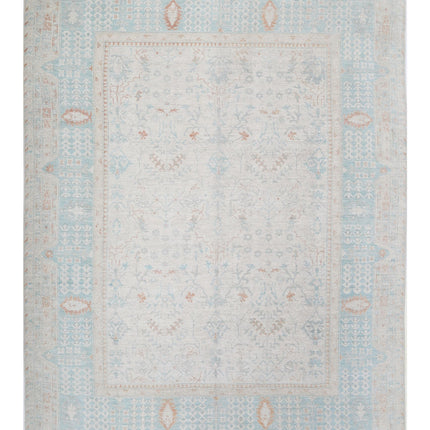 Oushak 9' 1" X 12' 2" Hand Knotted Wool Rug 9' 1" X 12' 2" (277 X 371) / Ivory / Wool