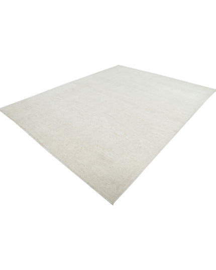 Oushak 9' 0" X 11' 6" Hand Knotted Wool Rug 9' 0" X 11' 6" (274 X 351) / Ivory / Wool