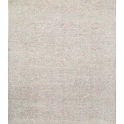 Oushak 9' 0" X 11' 6" Hand Knotted Wool Rug 9' 0" X 11' 6" (274 X 351) / Ivory / Wool