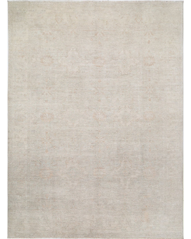 Oushak 9' 0" X 11' 6" Hand Knotted Wool Rug 9' 0" X 11' 6" (274 X 351) / Ivory / Wool