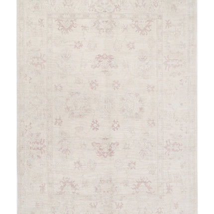 Oushak 8' 6" X 12' 2" Hand Knotted Wool Rug 8' 6" X 12' 2" (259 X 371) / Ivory / Wool