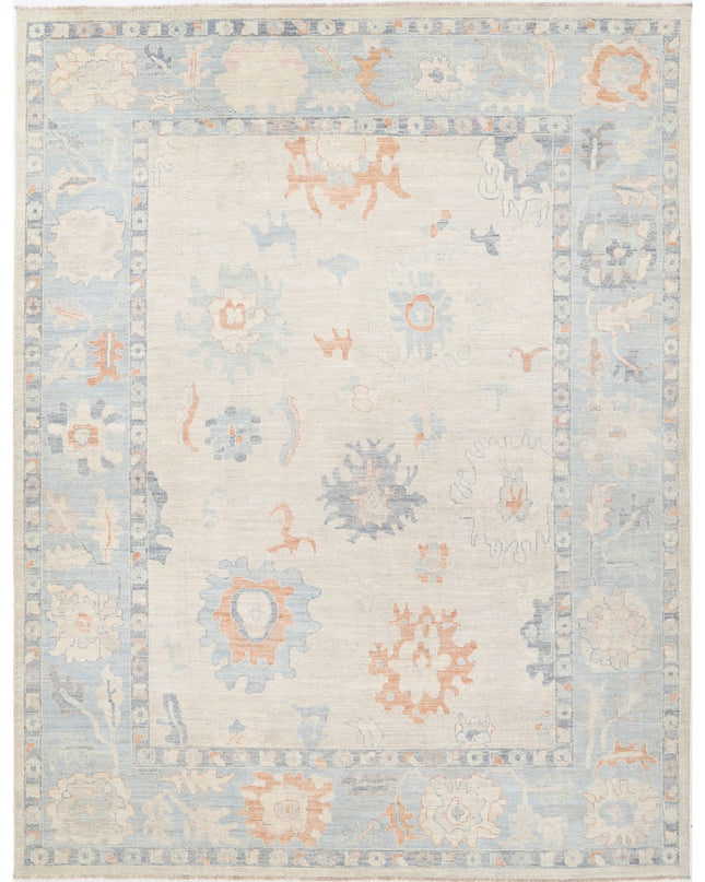 Oushak 9' 2" X 11' 10" Hand Knotted Wool Rug 9' 2" X 11' 10" (280 X 361) / Ivory / Wool