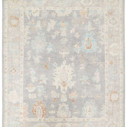 Oushak 8' 0" X 10' 0" Hand Knotted Wool Rug 8' 0" X 10' 0" (244 X 305) / Grey / Wool