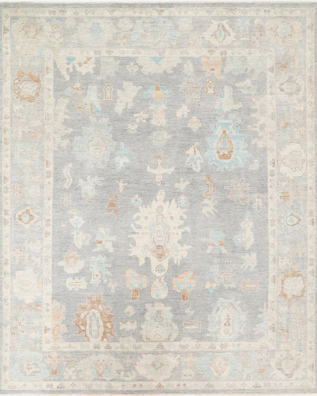 Oushak 8' 0" X 10' 0" Hand Knotted Wool Rug 8' 0" X 10' 0" (244 X 305) / Grey / Wool