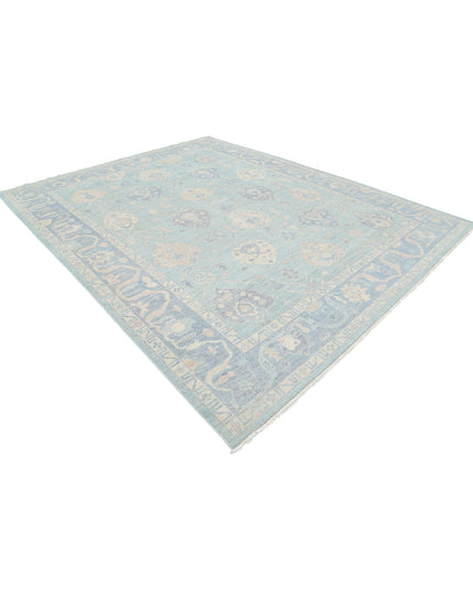 Oushak 9' 3" X 11' 9" Hand Knotted Wool Rug 9' 3" X 11' 9" (282 X 358) / Green / Wool