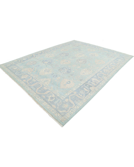 Oushak 9' 3" X 11' 9" Hand Knotted Wool Rug 9' 3" X 11' 9" (282 X 358) / Green / Wool