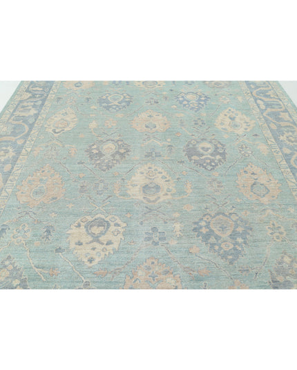 Oushak 9' 3" X 11' 9" Hand Knotted Wool Rug 9' 3" X 11' 9" (282 X 358) / Green / Wool