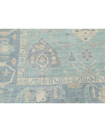 Oushak 9' 3" X 11' 9" Hand Knotted Wool Rug 9' 3" X 11' 9" (282 X 358) / Green / Wool