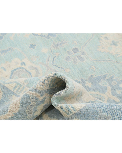 Oushak 9' 3" X 11' 9" Hand Knotted Wool Rug 9' 3" X 11' 9" (282 X 358) / Green / Wool