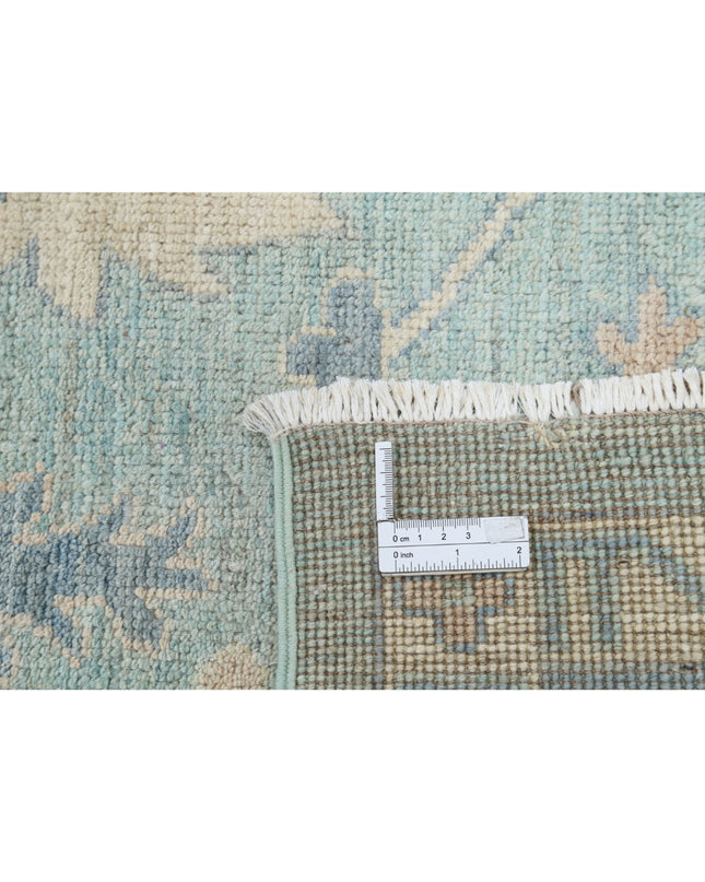 Oushak 9' 3" X 11' 9" Hand Knotted Wool Rug 9' 3" X 11' 9" (282 X 358) / Green / Wool