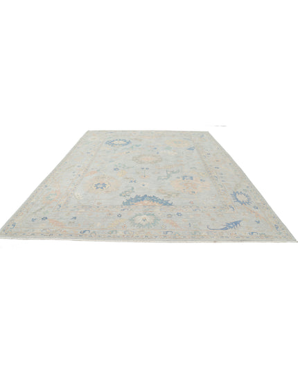 Oushak 10' 0" X 13' 3" Hand Knotted Wool Rug 10' 0" X 13' 3" (305 X 404) / Grey / Wool