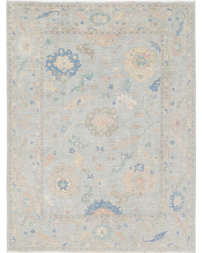 Oushak 10' 0" X 13' 3" Hand Knotted Wool Rug 10' 0" X 13' 3" (305 X 404) / Grey / Wool