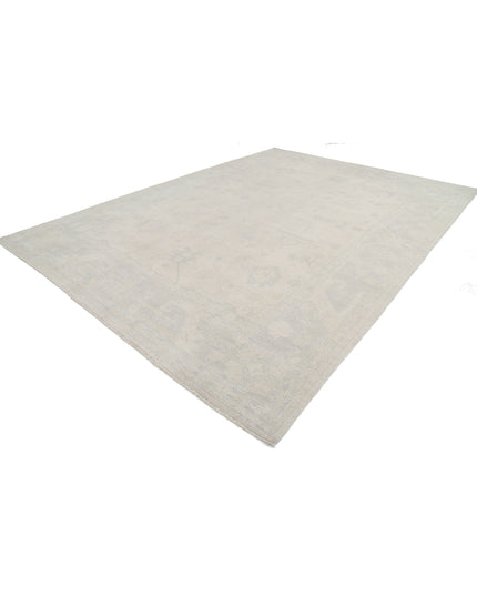 Oushak 10' 6" X 13' 11" Hand Knotted Wool Rug 10' 6" X 13' 11" (320 X 424) / Ivory / Wool