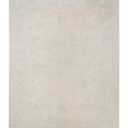 Oushak 10' 6" X 13' 11" Hand Knotted Wool Rug 10' 6" X 13' 11" (320 X 424) / Ivory / Wool