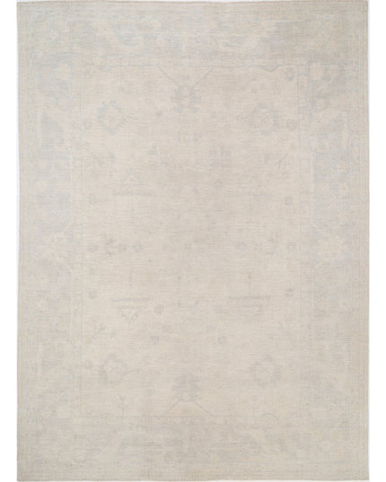 Oushak 10' 6" X 13' 11" Hand Knotted Wool Rug 10' 6" X 13' 11" (320 X 424) / Ivory / Wool