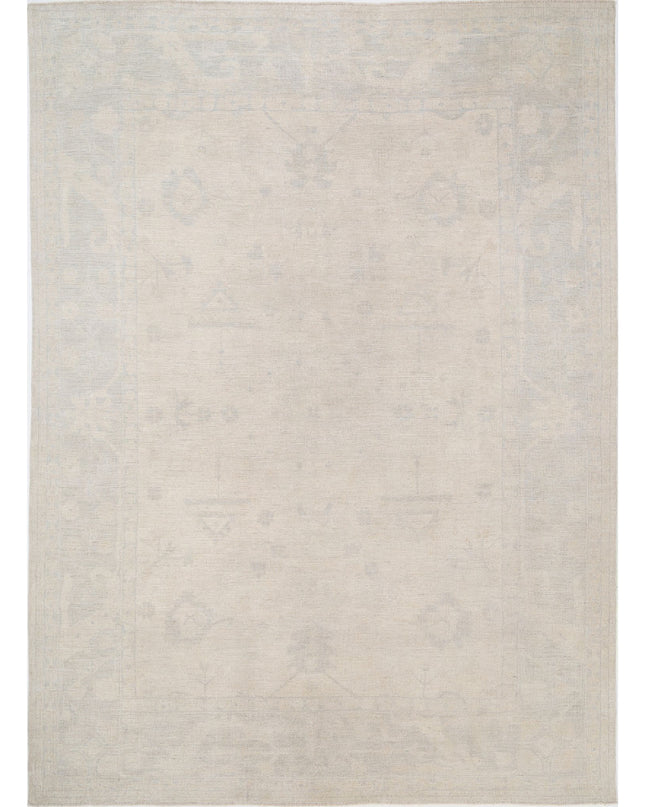 Oushak 10' 6" X 13' 11" Hand Knotted Wool Rug 10' 6" X 13' 11" (320 X 424) / Ivory / Wool