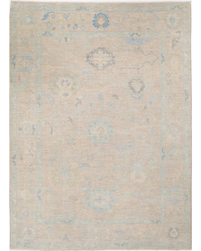Oushak 9' 0" X 11' 10" Hand Knotted Wool Rug 9' 0" X 11' 10" (274 X 361) / Beige / Wool