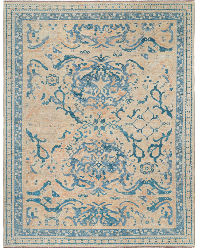 Oushak 8' 9" X 11' 7" Hand Knotted Wool Rug 8' 9" X 11' 7" (267 X 353) / Beige / Wool