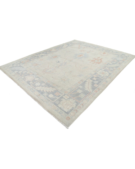 Oushak 9' 0" X 11' 7" Hand Knotted Wool Rug 9' 0" X 11' 7" (274 X 353) / Silver / Wool
