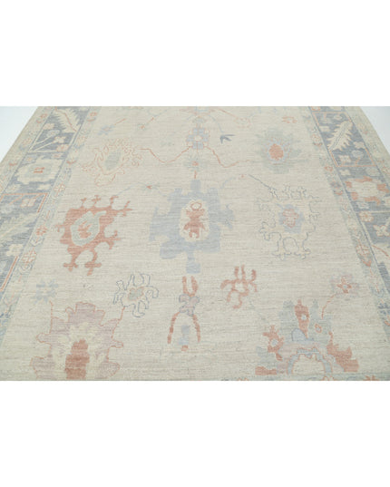 Oushak 9' 0" X 11' 7" Hand Knotted Wool Rug 9' 0" X 11' 7" (274 X 353) / Silver / Wool