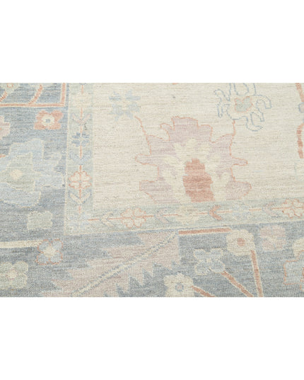 Oushak 9' 0" X 11' 7" Hand Knotted Wool Rug 9' 0" X 11' 7" (274 X 353) / Silver / Wool