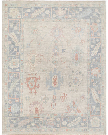 Oushak 9' 0" X 11' 7" Hand Knotted Wool Rug 9' 0" X 11' 7" (274 X 353) / Silver / Wool
