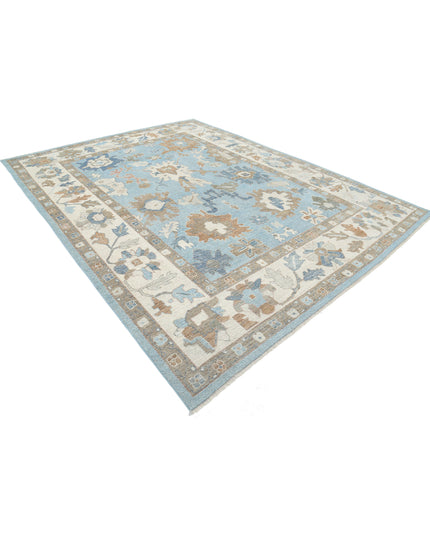 Oushak 9' 0" X 11' 10" Hand Knotted Wool Rug 9' 0" X 11' 10" (274 X 361) / Blue / Wool