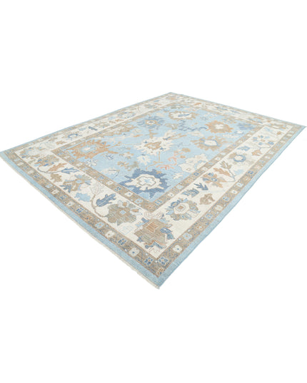 Oushak 9' 0" X 11' 10" Hand Knotted Wool Rug 9' 0" X 11' 10" (274 X 361) / Blue / Wool
