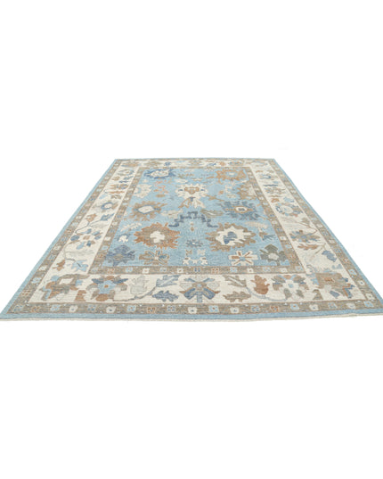Oushak 9' 0" X 11' 10" Hand Knotted Wool Rug 9' 0" X 11' 10" (274 X 361) / Blue / Wool