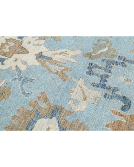 Oushak 9' 0" X 11' 10" Hand Knotted Wool Rug 9' 0" X 11' 10" (274 X 361) / Blue / Wool