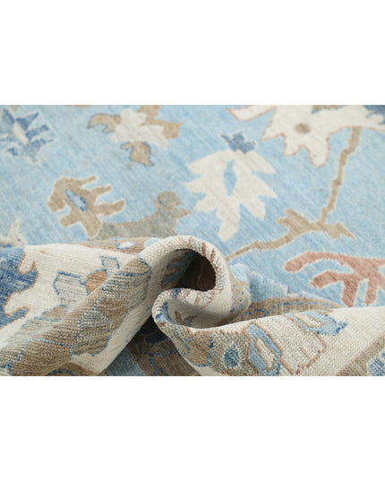 Oushak 9' 0" X 11' 10" Hand Knotted Wool Rug 9' 0" X 11' 10" (274 X 361) / Blue / Wool