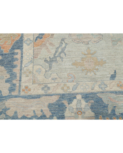 Oushak 10' 4" X 14' 2" Hand Knotted Wool Rug 10' 4" X 14' 2" (315 X 432) / Blue / Wool