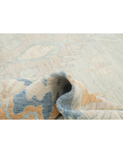 Oushak 10' 4" X 14' 2" Hand Knotted Wool Rug 10' 4" X 14' 2" (315 X 432) / Blue / Wool