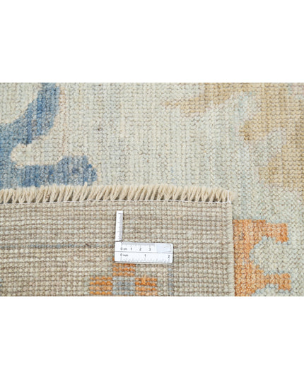 Oushak 10' 4" X 14' 2" Hand Knotted Wool Rug 10' 4" X 14' 2" (315 X 432) / Blue / Wool