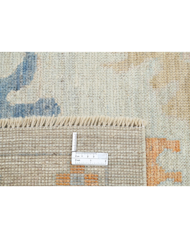 Oushak 10' 4" X 14' 2" Hand Knotted Wool Rug 10' 4" X 14' 2" (315 X 432) / Blue / Wool