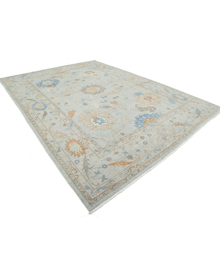 Oushak 10' 2" X 14' 0" Hand Knotted Wool Rug 10' 2" X 14' 0" (310 X 427) / Blue / Wool