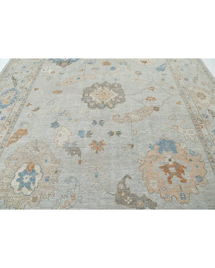Oushak 10' 2" X 14' 0" Hand Knotted Wool Rug 10' 2" X 14' 0" (310 X 427) / Blue / Wool