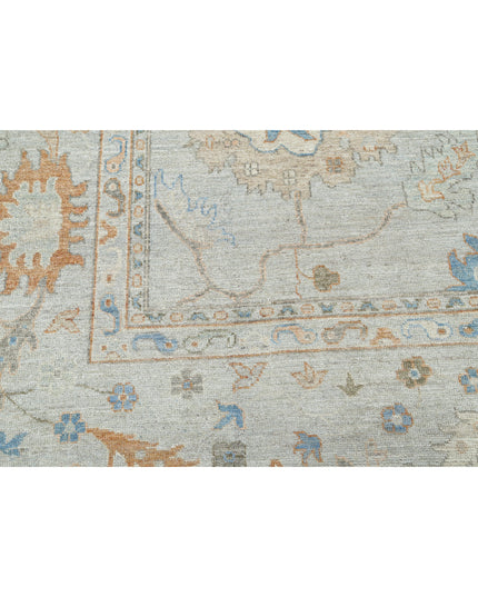 Oushak 10' 2" X 14' 0" Hand Knotted Wool Rug 10' 2" X 14' 0" (310 X 427) / Blue / Wool