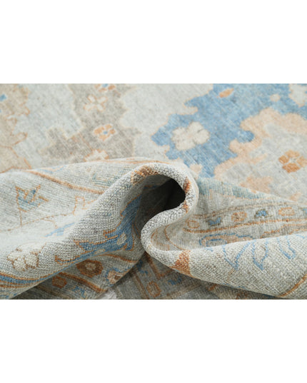 Oushak 10' 2" X 14' 0" Hand Knotted Wool Rug 10' 2" X 14' 0" (310 X 427) / Blue / Wool