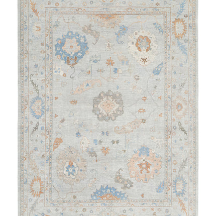 Oushak 10' 2" X 14' 0" Hand Knotted Wool Rug 10' 2" X 14' 0" (310 X 427) / Blue / Wool