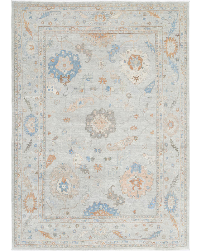 Oushak 10' 2" X 14' 0" Hand Knotted Wool Rug 10' 2" X 14' 0" (310 X 427) / Blue / Wool