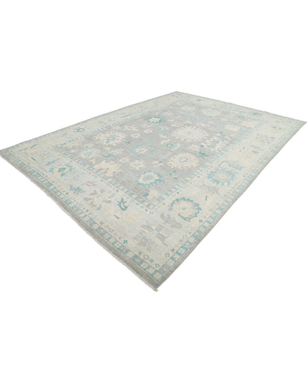 Oushak 9' 9" X 13' 7" Hand Knotted Wool Rug 9' 9" X 13' 7" (297 X 414) / Grey / Wool
