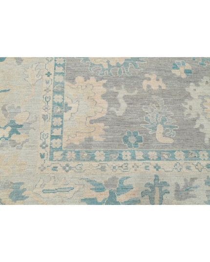 Oushak 9' 9" X 13' 7" Hand Knotted Wool Rug 9' 9" X 13' 7" (297 X 414) / Grey / Wool